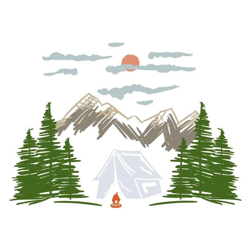 Camping Camping Mountain Motif Gift Idea