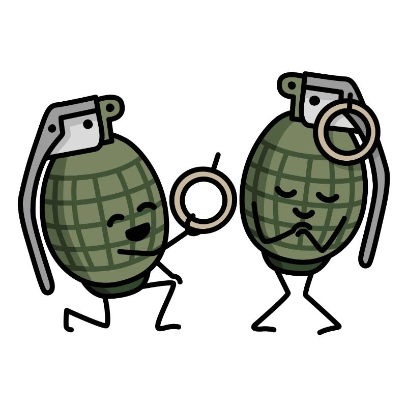 Hand Grenade Marriage Proposal Couples Army Ring Engaged