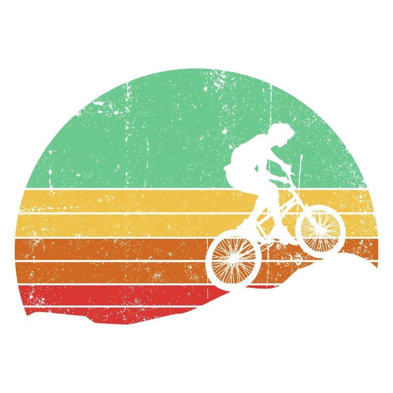 Retro Sonnenuntergang Radfahrer Silhouette