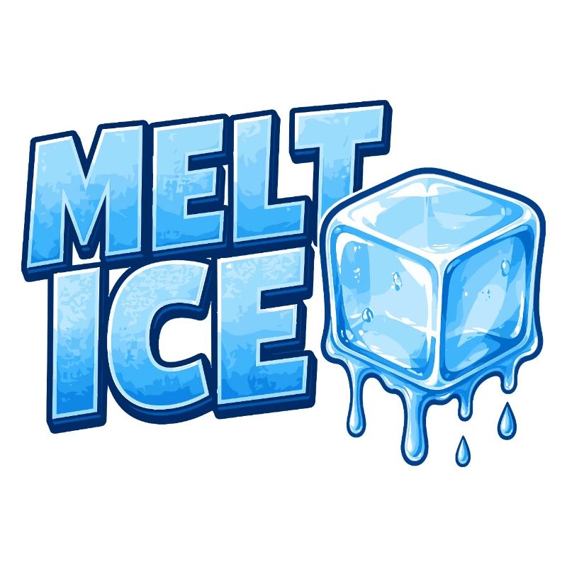 Melt Eis Eiswürfel Typo