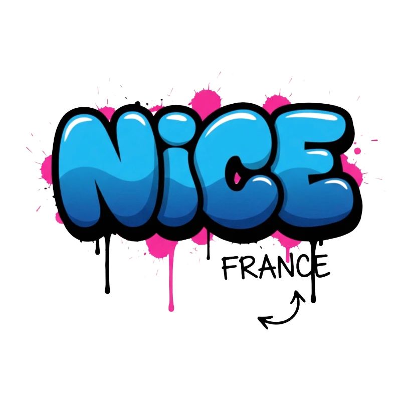 Graffiti-Stil mit Frankreich-Motiv