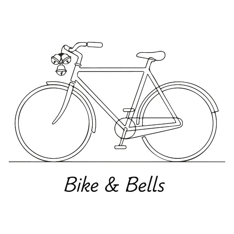 Fahrrad und Glocken Strichzeichnungen
