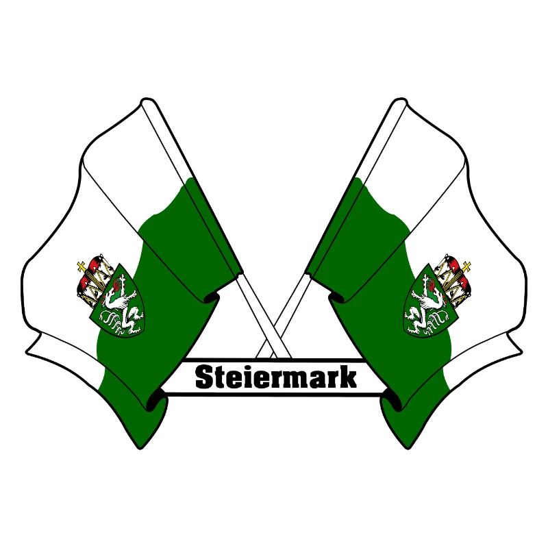 Steiermark-Flaggen mit Text