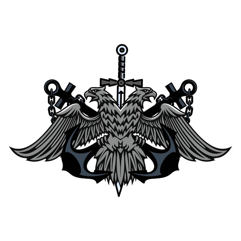 Zwillingsadler-Wappen mit Schwert