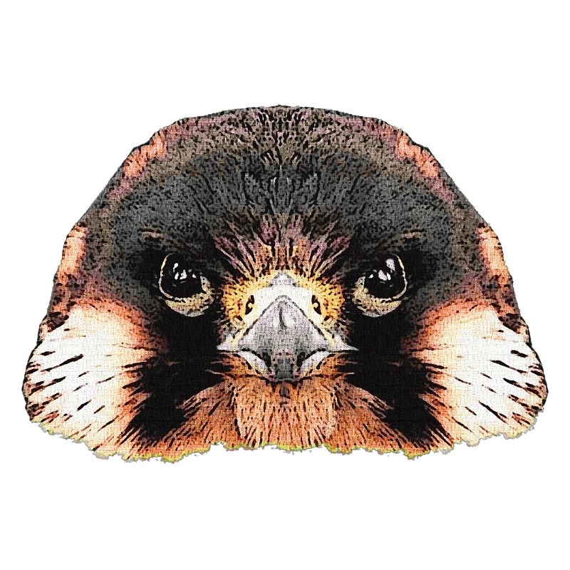 oberteil mit vogelprint, falkenkopf