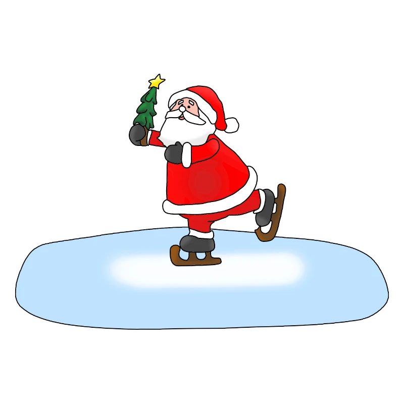 Weihnachtsmann Schlittschuhlaufend