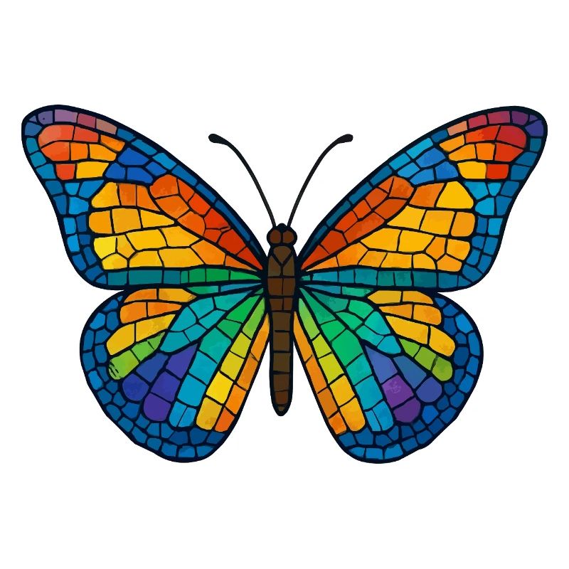 Bunter Mosaik-Schmetterling