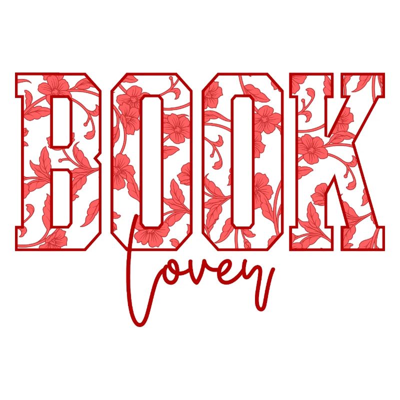 Book Lover Blumen Schrift
