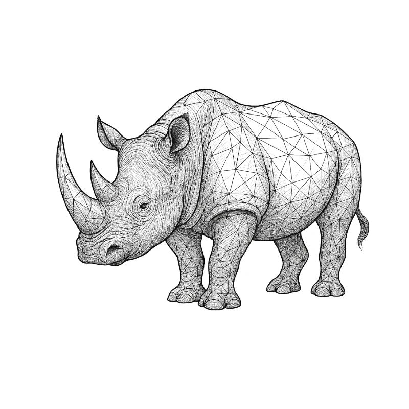 Nashorn Wireframe Muster