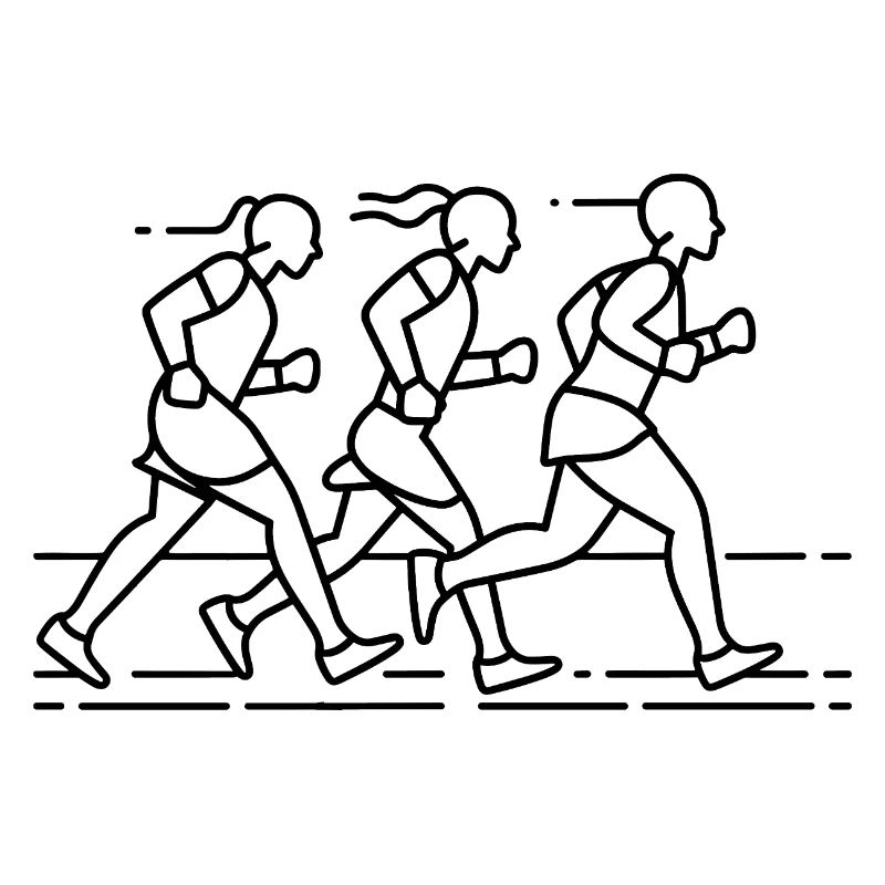 Läuferinnen Line Art