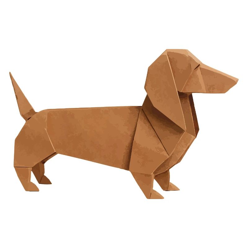 Origami Dackel Edelbraun