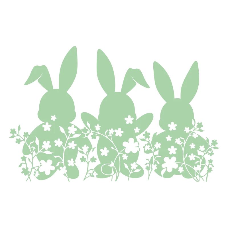 Bunnies Easter Flowers