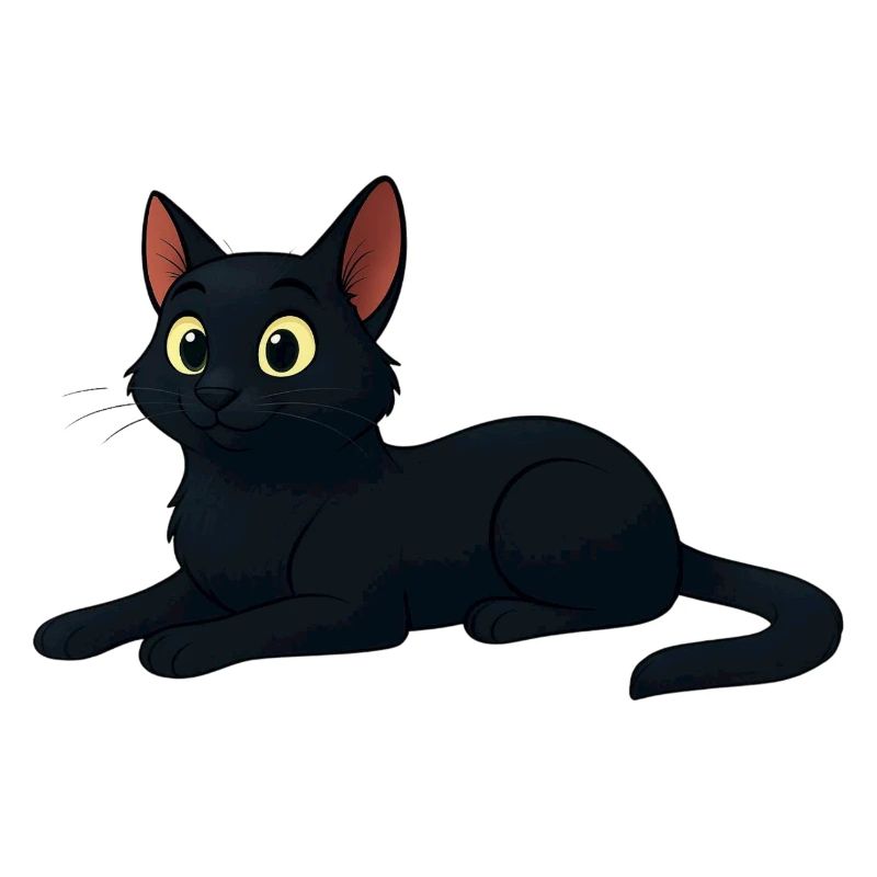 Stilvolle Cartoon schwarze Katze