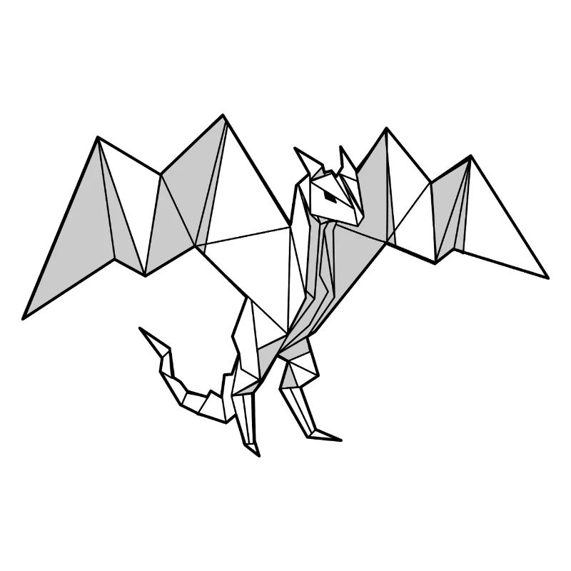 Geometrischer Drachen Origami
