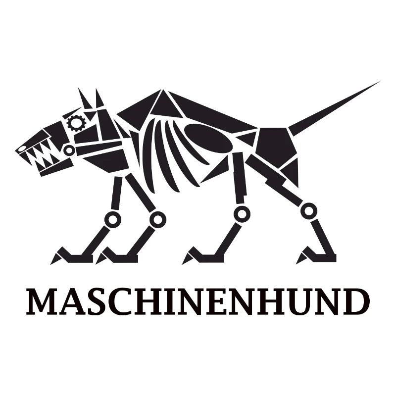 Maschinenhund mit Text
