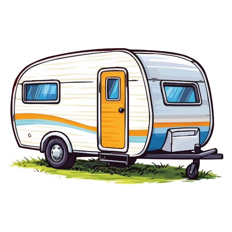Retro-Wohnwagen Reise-Illustration