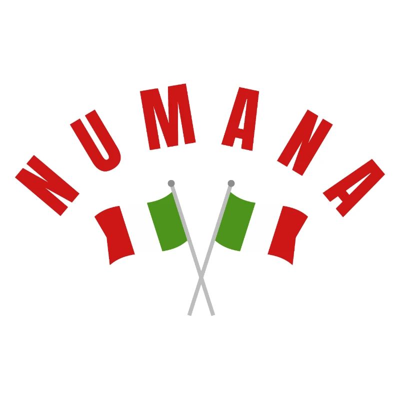 Numana kreuzte italienische Flaggen