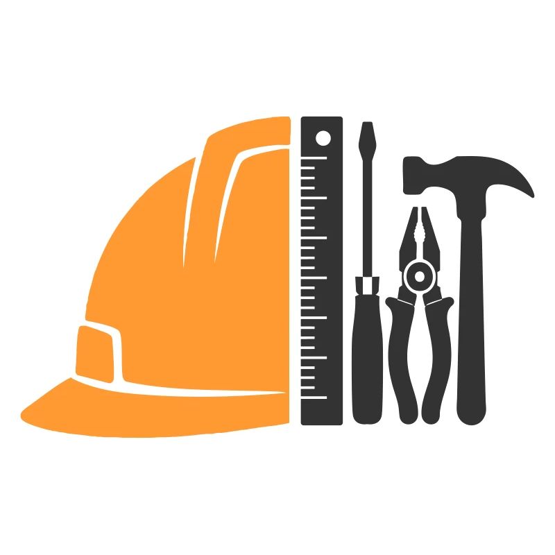 Werkzeug & Bauhelm – Handwerker Logo