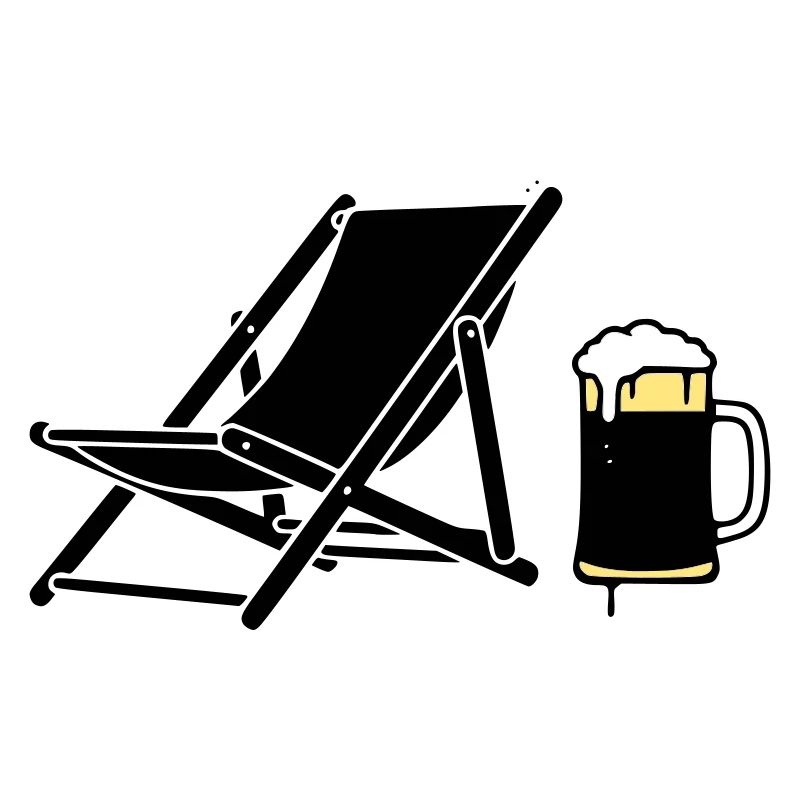Liegestuhl Bierkrug Silhouette