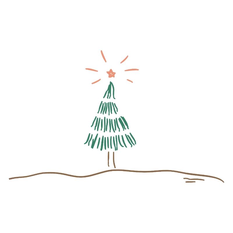 Festliche Weihnachtsbaum Skizze
