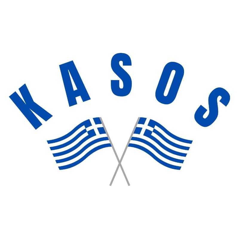 Kasos kreuzte griechische Flaggen