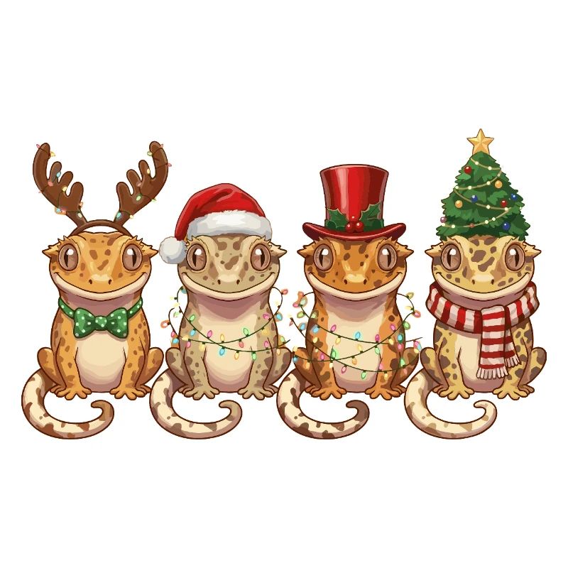 Kronengecko Weihnachtsmann Weihnachtsbeleuchtung
