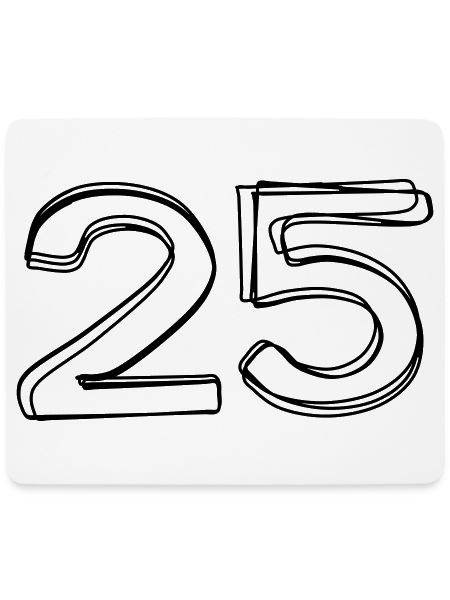 Zahl 25 handgezeichnet
