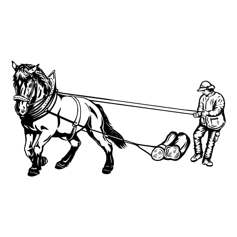 Holzrücker mit Pferd