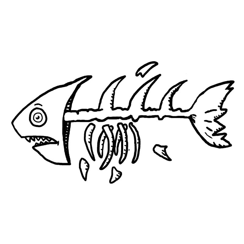 Skelettfisch im Kontrast