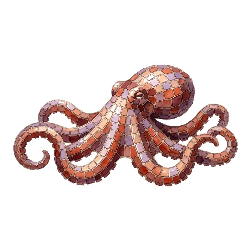 Oktopus Mosaik - Künstlerisches Meeres-Design