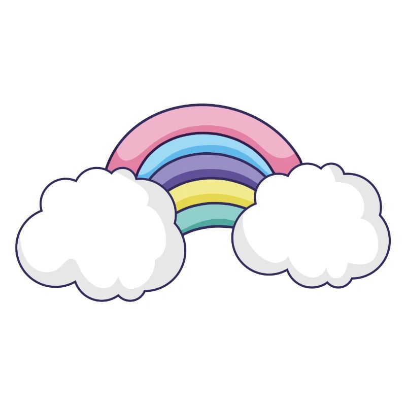 Pastellfarbener Regenbogen-Wolkenbogen