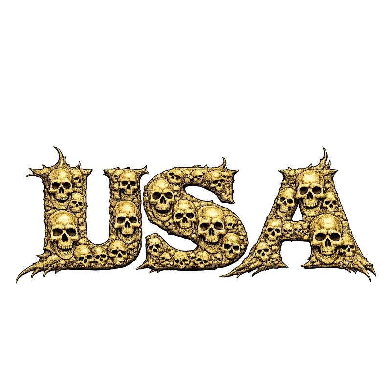 Gold Skull USA Emblem