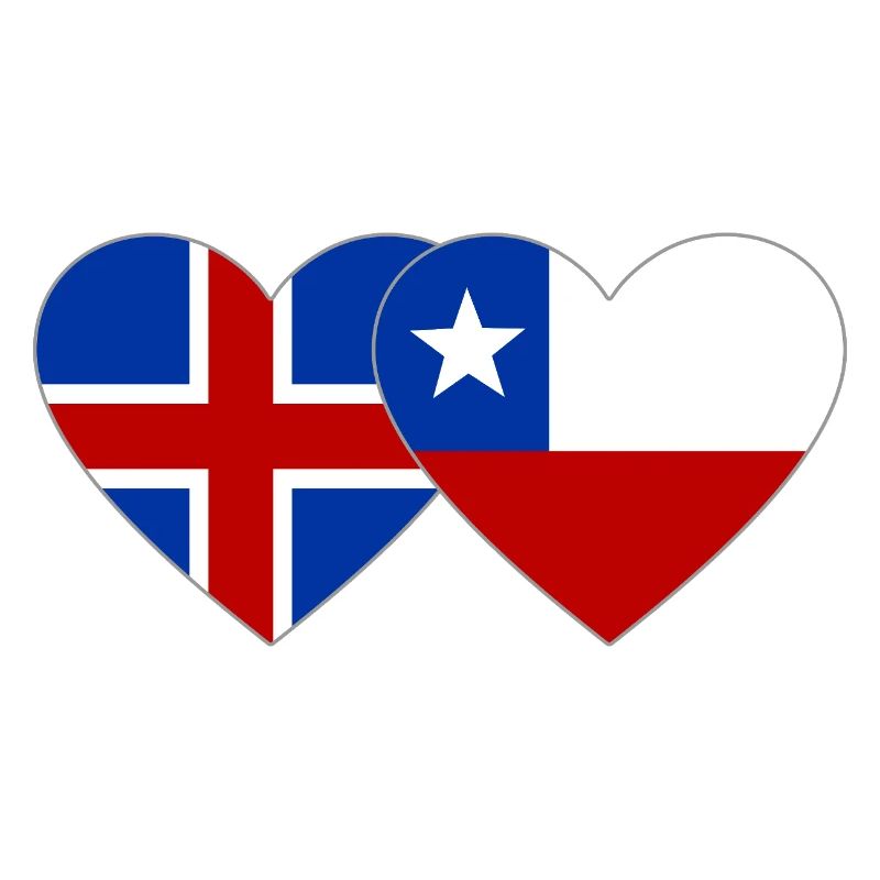 Island Chile Flagge Herz