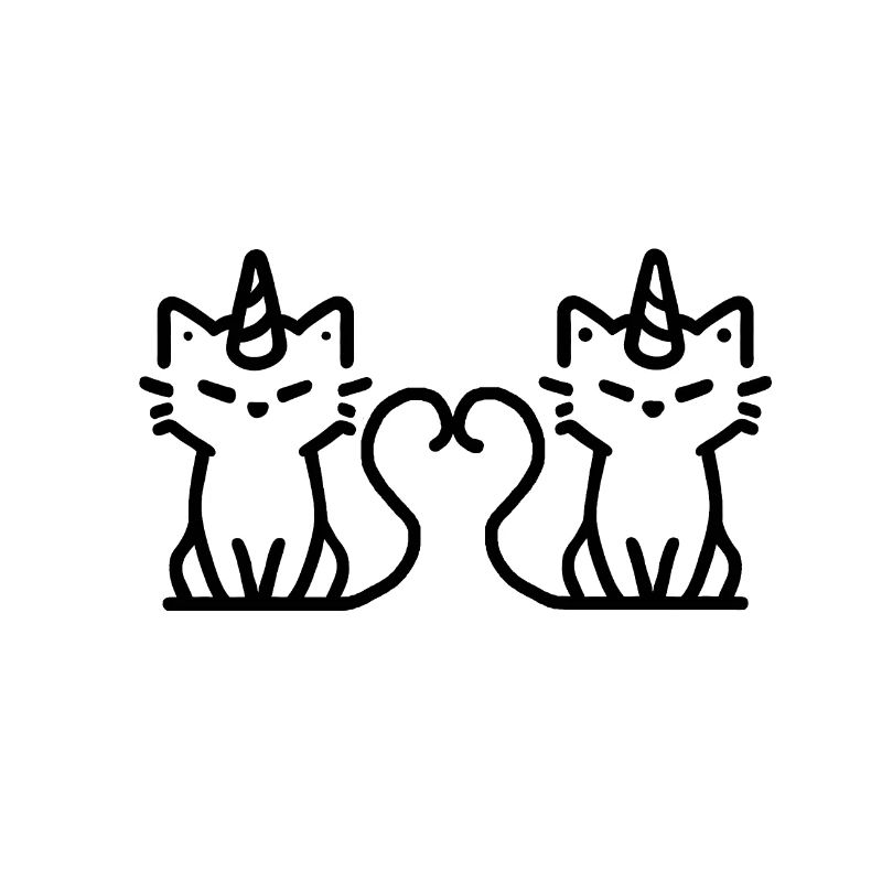 Katze-Einhörner verliebt