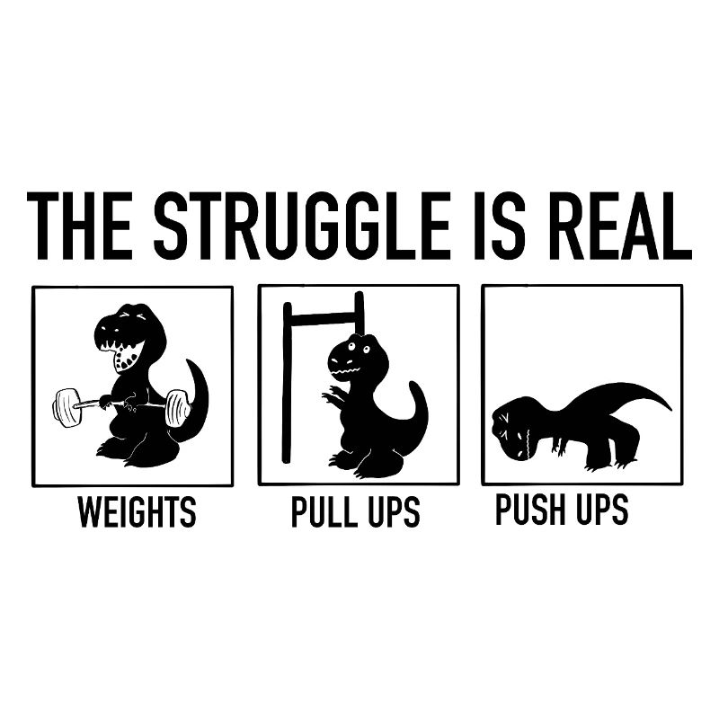 T-Rex Gym Struggle – lustiges Dinosaurier-Gewichtheben