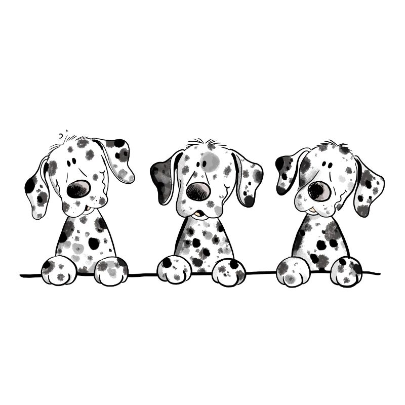 Witzige Dalmatiner Hunde Welpen Comic Geschenk