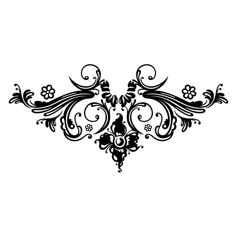 Filigrane Blumenranke, Barock Style.