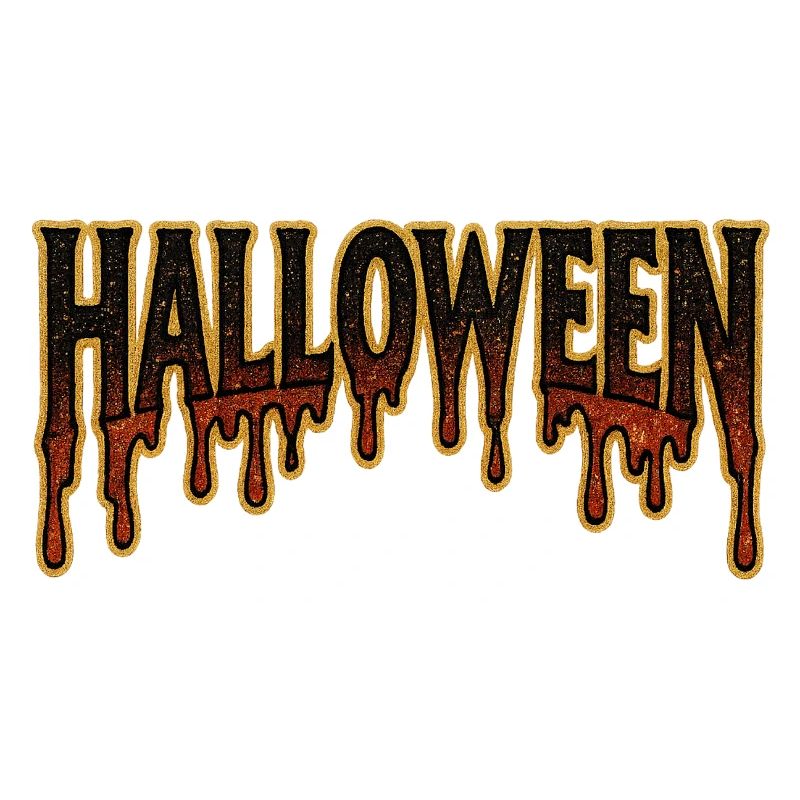 Halloween Tropfendes Gold Schriftzug
