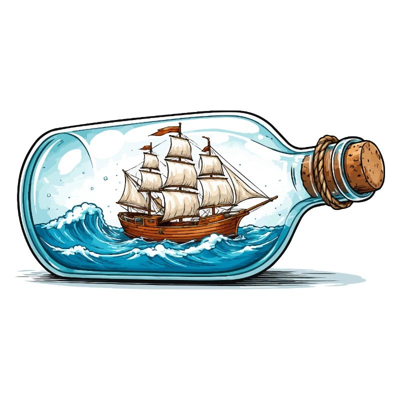 Modèle de navire en bouteille