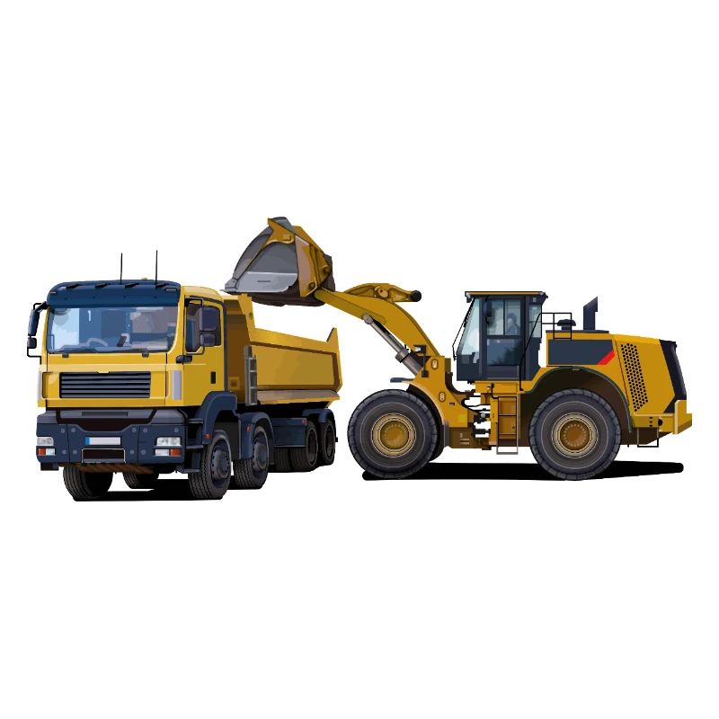 Lastwagen mit Radlader