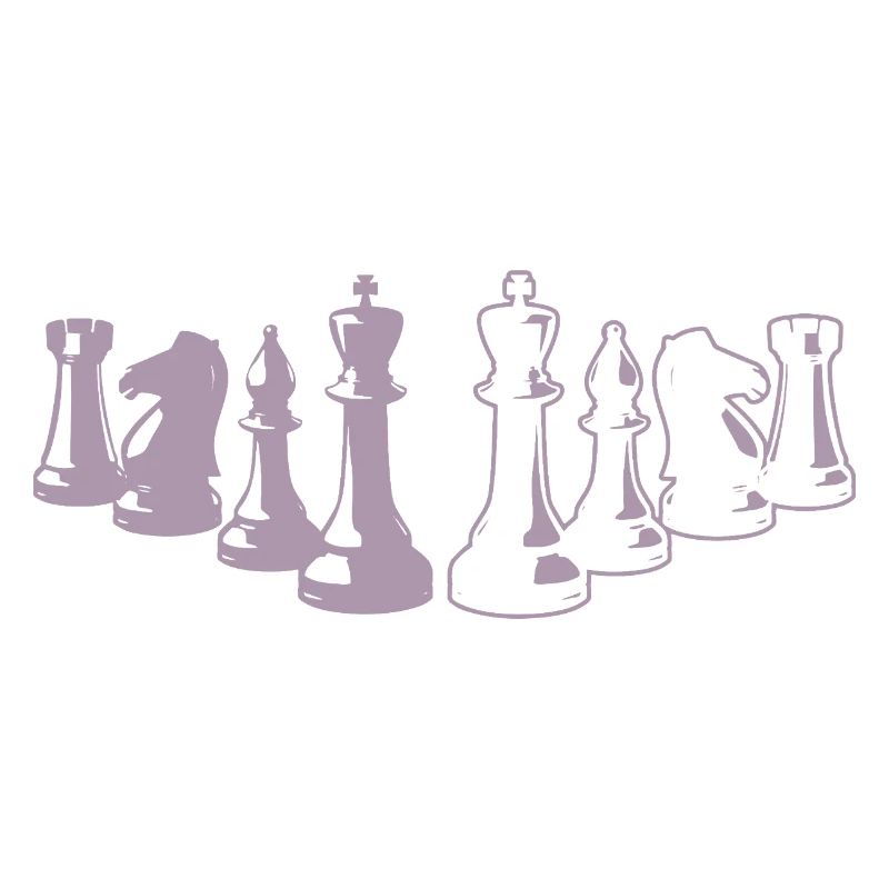 Minimalist Chess Silhouette Chessboard