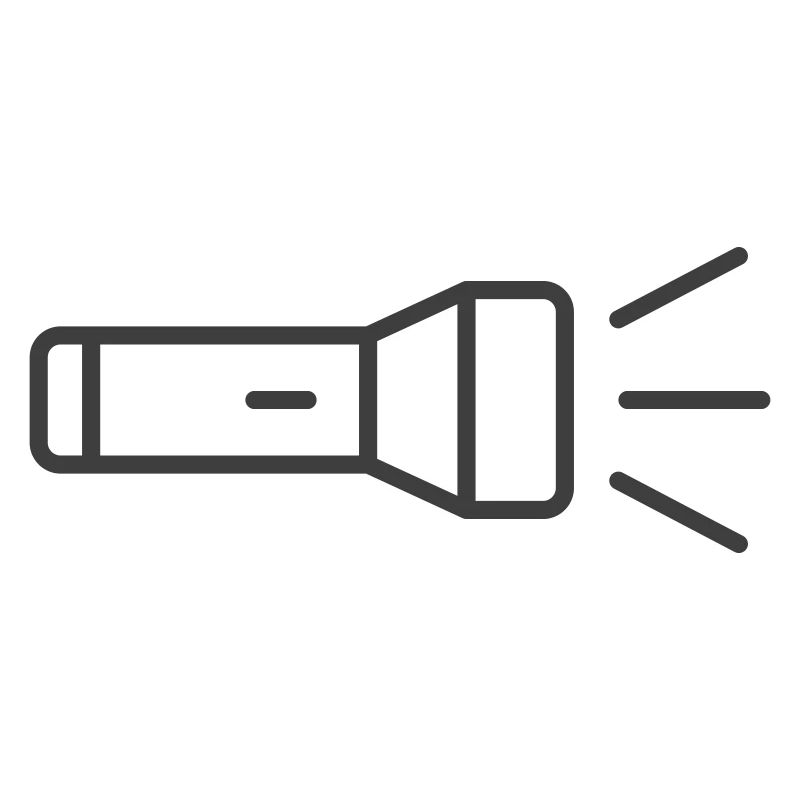 Taschenlampen-Linien-Symbol