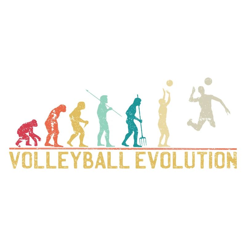 Volleyball Evolution Grafik T-Shirt