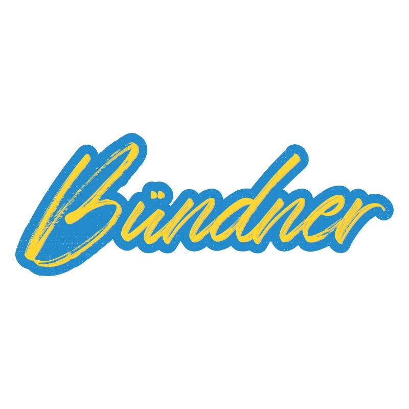 Bündner Schriftzug gelb-blau