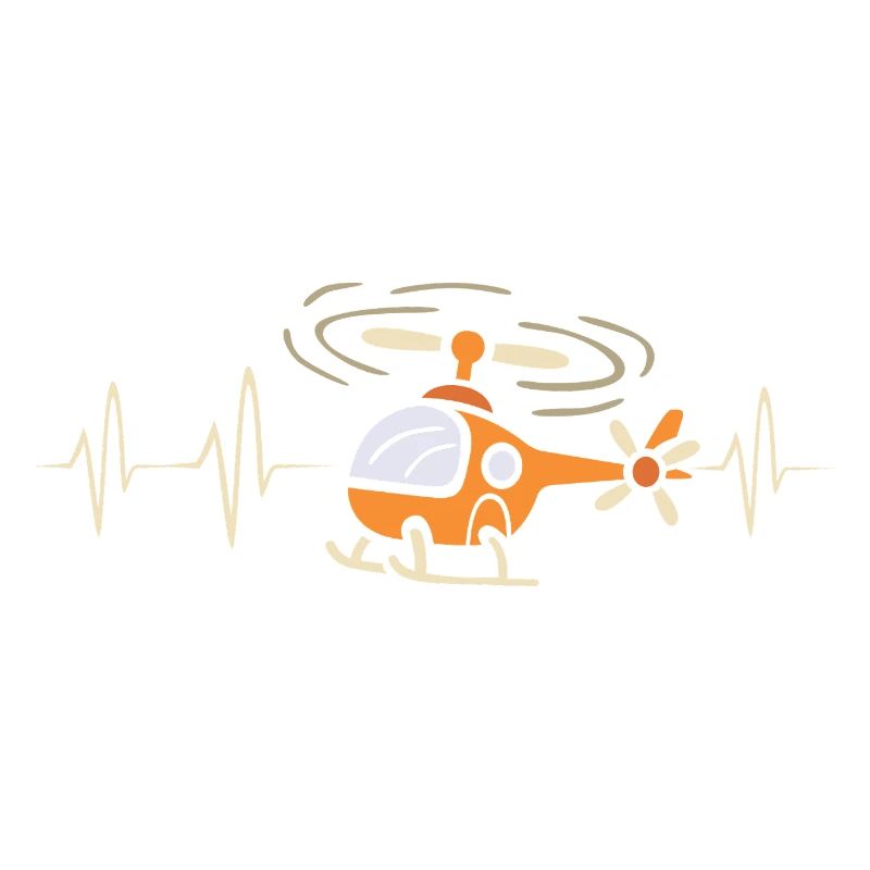 Helikopter Herzschlag Cartoon Design