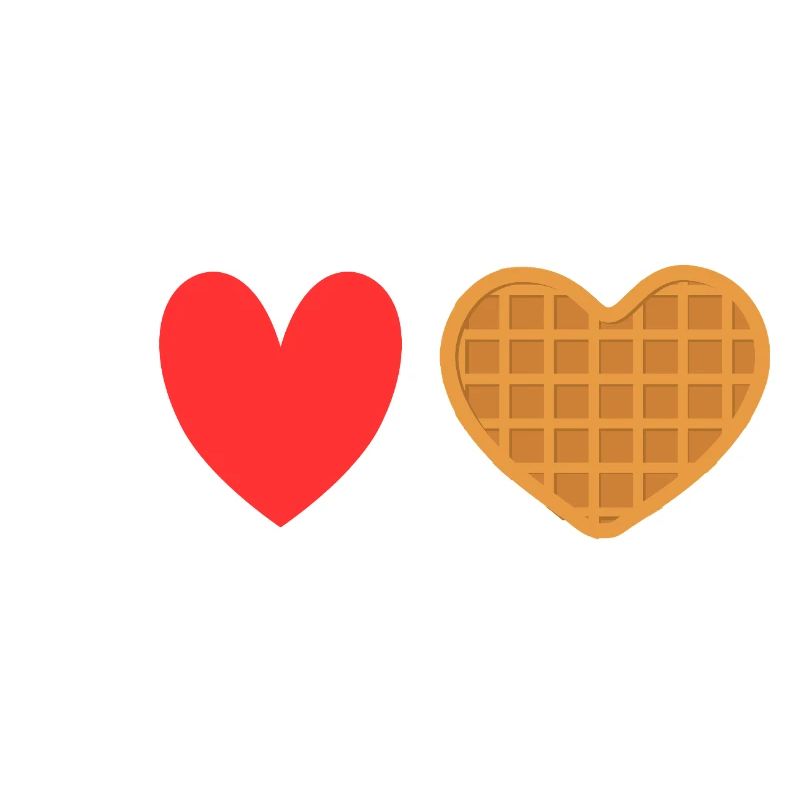 Ich liebe Waffelherz-Waffel-Frühstück