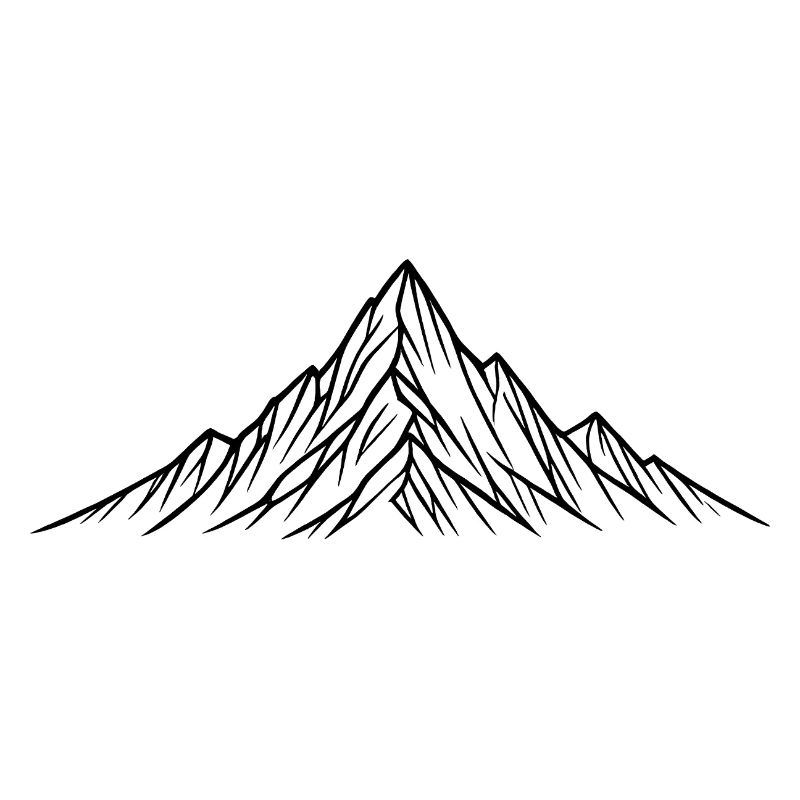 Nocturnal mountain silhouette