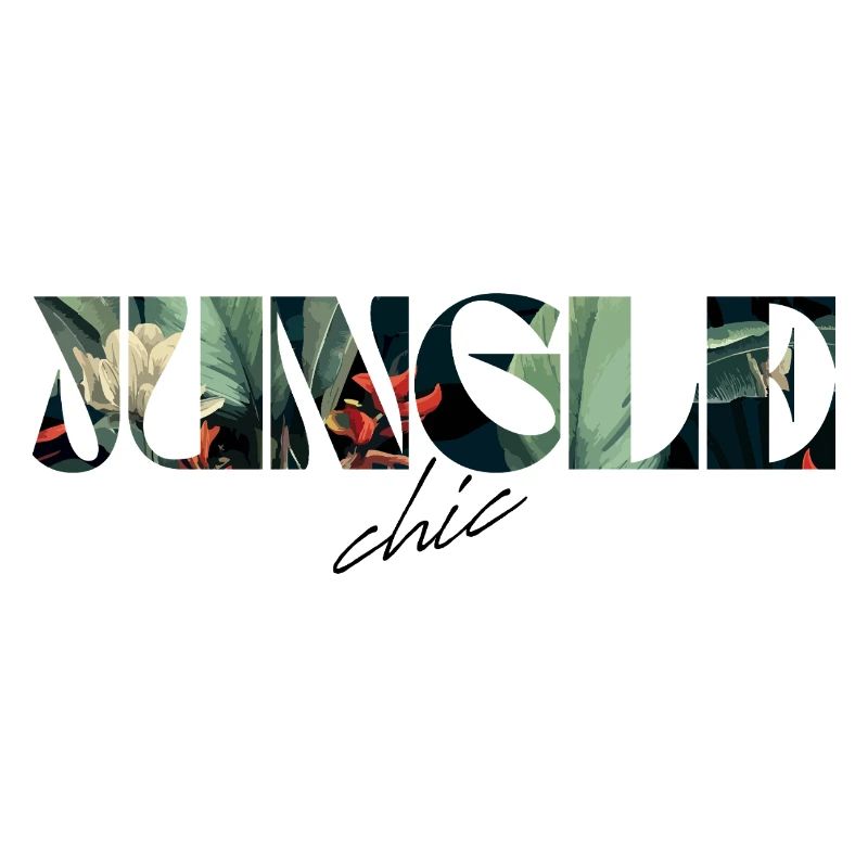 Jungle Chic Tropischer Schriftzug