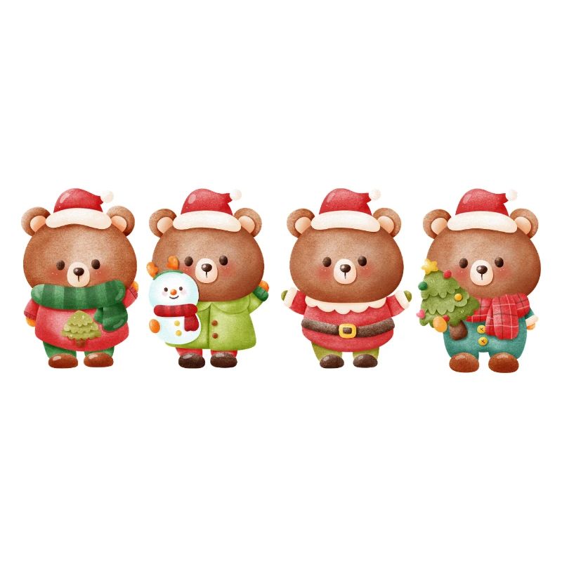 Festliches Weihnachtsbären-Quartett