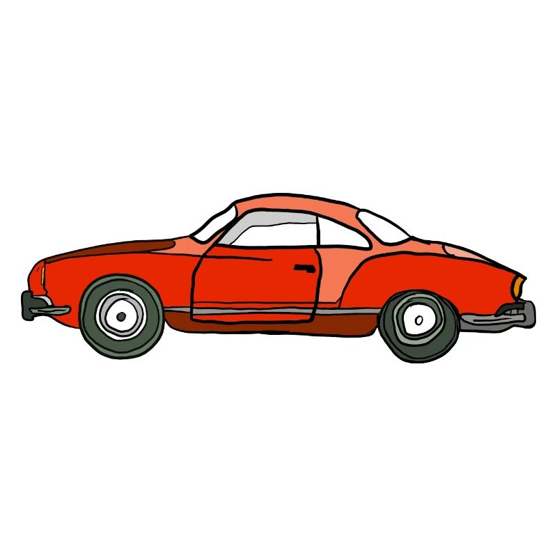 Roter Oldtimer Seitenansicht